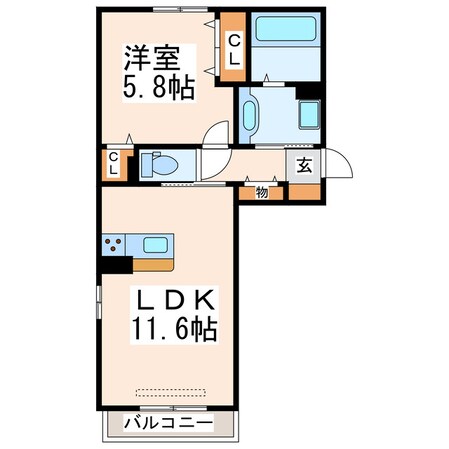 ルガルボニート西熊本の物件間取画像